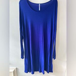 Royal Blue Long Sleeve T-Shirt Dress